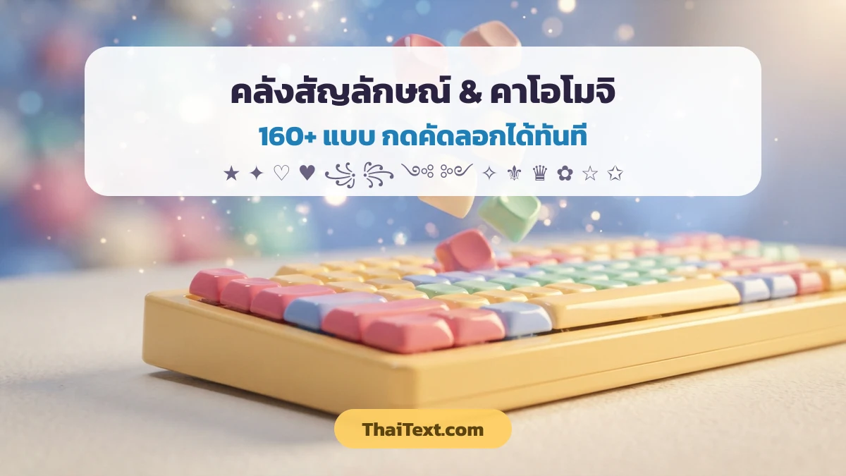 คลังอักษรพิเศษ คาโอโมจิ 156 แบบ กดคัดลอกได้ทันที บน ThaiText